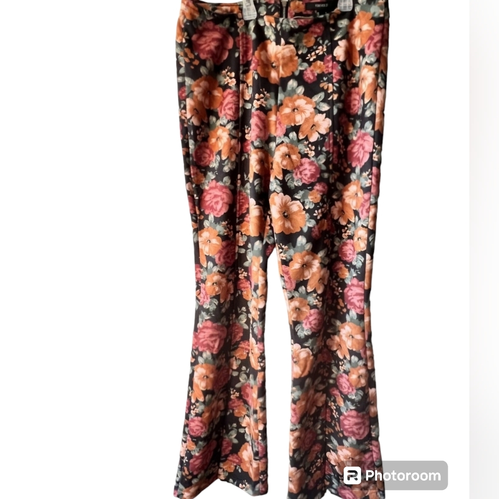 Floral flare dress pants size L